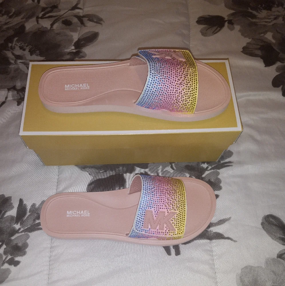 Michael Kors MK Slides Sandals - Picture 1 of 12